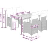  5-dijelni vrtni bistro set od poliratana s jastucima sivi | shoptok.hr