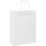  Papirnate vrećice 250 kom s ručkama bijele 26x12x35 cm | Eponuda.com