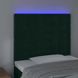  LED uzglavlje tamnozeleno 100x5x118/128 cm baršunasto | shoptok.hr