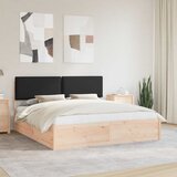  Krevetni okvir s tapiciranim uzglavljem Crna 200 x 200 cm | shoptok.hr