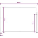  Retraktabilna bočna tende Siva 300 x 200 cm Poliester | shoptok.hr