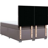 vidaXL Box spring postelja z vzmetnico siva 140x190 cm umetno usnje | Shoptok.si