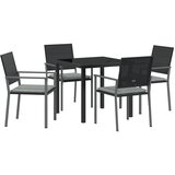 vidaXL Set 3 Črna PE ratan, Prašno lakirano jeklo Standardno, (22087803) | Shoptok.si