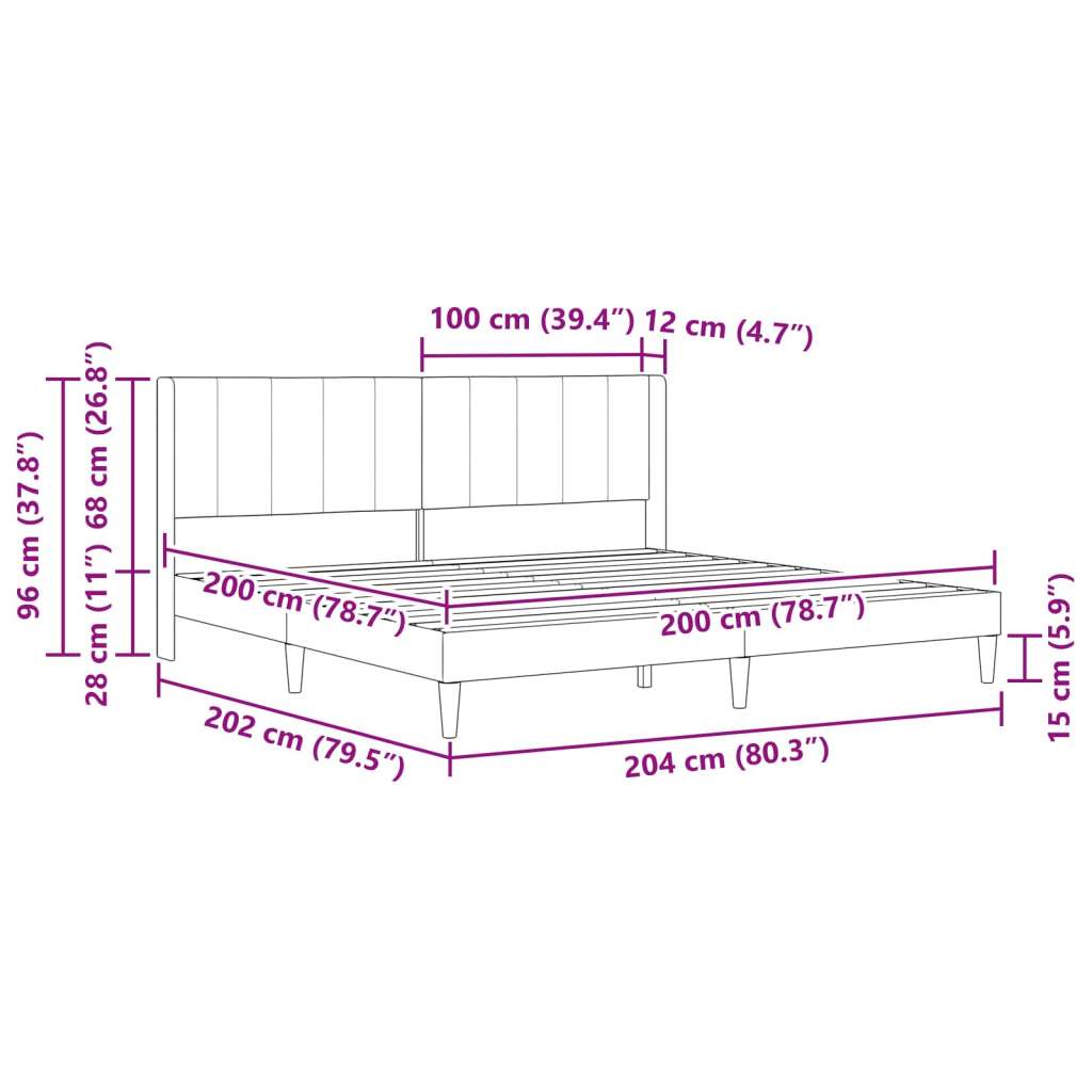  Okvir za krevet s uzglavljem Plava 200 x 200 cm Baršun - Plava 200 x 200 cm | shoptok.hr