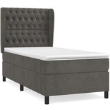 Box spring postelja z vzmetnico temno siva 100x200 cm žamet, (20790084) | Shoptok.si