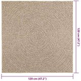  Tepih ZIZUR 120 x 120 cm s izgledom jute unutarnji i vanjski | shoptok.hr