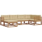  Set vanjskih sofa 6 kom. Prirodna i bež Smeđa 325 x 166,5 x 73 cm | Shoptok.si