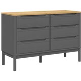  The Living Store Predalnik FLORO siva trdna borovina - Omarica S Predali, (21500306) | Shoptok.si