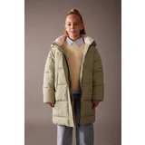 Defacto Girl's Water Repellent Hooded Long Coat