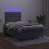  box spring s madracem LED tamnosivi 120 x 190 cm baršun | shoptok.hr