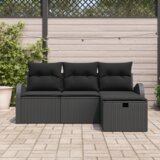 vidaXL set od 4 dijela vrtnih kauča s jastučićima crni poli ratan | shoptok.hr