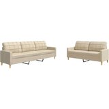 vidaXL Sedežna garnitura 2-delna krem blago, (21339689) | Shoptok.si