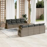  9-dijelni set vrtnih sofa od poliratana s jastucima sivi | shoptok.hr
