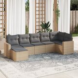  The Living Store Vrtna sedežna garnitura 7-delna z blazinami bež poli ratan - Vrtna Sedežna Garniture, (21481857) | Shoptok.si