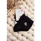 Aura.via Women's Cotton Socks with Teddy Bear Patch Black | shoptok.hr