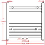  Crni kupaonski radijator za centralno grijanje ravni 480 x 480 mm | shoptok.hr