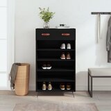 The Living Store Omarica za čevlje črna 60x35x105 cm inženirski les - Omarica Za Čevlje, (21428968) Cene