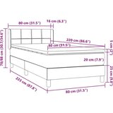  Box Spring krevet s madracem svijetlo sivi 80x220 cm samt | shoptok.hr