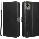INORCO Ovitek za telefon z denarnico iz PU usnja za Nokia C110, stojalo s teksturo Crazy Horse s paščkom, (22036135) Cene