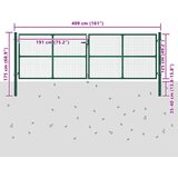  Vrtna mrežasta vrata od čelika 400x125 cm zelena | Eponuda.ba