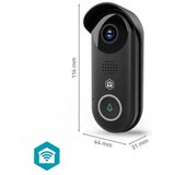 Nedis Wi-Fi videodomofon 2MP Full HD 1080p IPX54 z nočnim vidom, Črna, (5000277343) | Shoptok.si