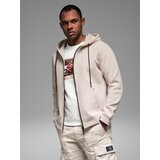 Ombre Sweatshirt unzipped hoodie in streetwear style - sand | shoptok.hr