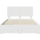  Konstrukcija postelje Bela 160 x 200 cm Konstruiran les, (5000102585) | Shoptok.si