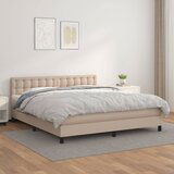  The Living Store Box spring postelja z vzmetnico kapučino 180x200cm umetno usnje - Box Spring Postelja, (21458014) Cene