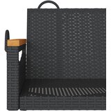  Klupa za ljuljanje crna 109 x 62 x 40 cm od poliratana | Eponuda.com