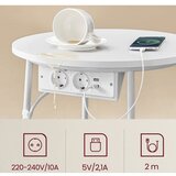  Stolić za odlaganje sa ugrađenim fiokama i USB portovima NOIRA bež/bela | Eponuda.com