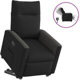 Električni naslonjač na podizanje od tkanine crni | shoptok.hr