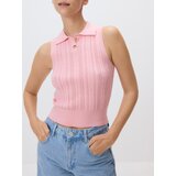 Reserved Bluza od žerseja s ovratnikom - pastelnoružičasto | shoptok.hr