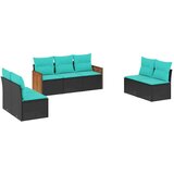 vidaXL Vrtni set od 7 dijelova s jastucima crni poliratan - Crna Bez stola 1 | shoptok.hr