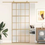  Klizna vrata zlatna 90 x 205 cm matirano staklo ESG i aluminij | shoptok.hr