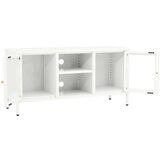 TV ormarić bijeli 105 x 35 x 52 cm od čelika i stakla | shoptok.hr