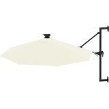  Zidni vrtni suncobran s LED svjetlima 300 cm boja pijeska | Eponuda.ba