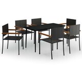  7-dijelni vrtni blagovaonski set crni | shoptok.hr