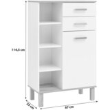 MID.YOU Spodnja Omarica Padua, Bela, Barva Hrasta | Shoptok.si