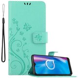 Cadorabo Alcatel 1S 2020 in klasično srebrno - ovitek v cvetličnem dizajnu z magnetnim zapiranjem, stoječo funkcijo in režami za kartice, (20860166) | Shoptok.si