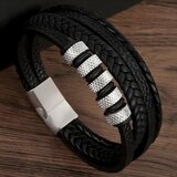 IZMAEL Moška zapestnica GI-33323 - Črna/Srebrna | Shoptok.si