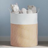 vidaXL Košara za pohranu smeđe-bijela Ø 38x46 cm pamučna | shoptok.hr
