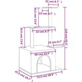 vidaXL Mačje drevo s praskalniki iz sisala svetlo sivo 110 cm | Shoptok.si