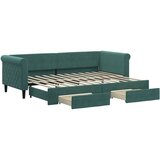  The Living Store Izvlečna dnevna postelja s predali temno zelena 80x200 cm žamet - Izvlečna Dnevna Postelja, (21491216) | Shoptok.si