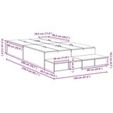 Krevet s ladicama Betonski sivi 120 cm Konstruirano drvo | shoptok.hr