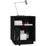  Nočna omarica črna 40x34x55 cm trdna borovina, (20732091) | Shoptok.si
