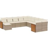  11-dijelni set vrtnih sofa od poliratana s jastucima bež | shoptok.hr
