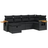  The Living Store Vrtna sedežna garnitura 6-delna z blazinami črna poli ratan - Vrtna Sedežna Garniture, (21452621) | Shoptok.si