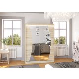 ADRK Klizni ormar s ogledalom i LED rasvjetom MODESTO 150 - SONOMA-SONOMA HRAST | shoptok.hr