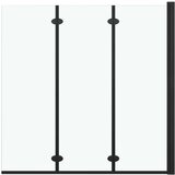  Sklopiva vrata za tuš-kabinu s 3 ploče ESG 130 x 138 cm crna | shoptok.hr