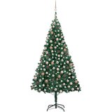 vidaXL Novoletna jelka z LED lučkami in bučkami zelena 210 cm PVC | Shoptok.si